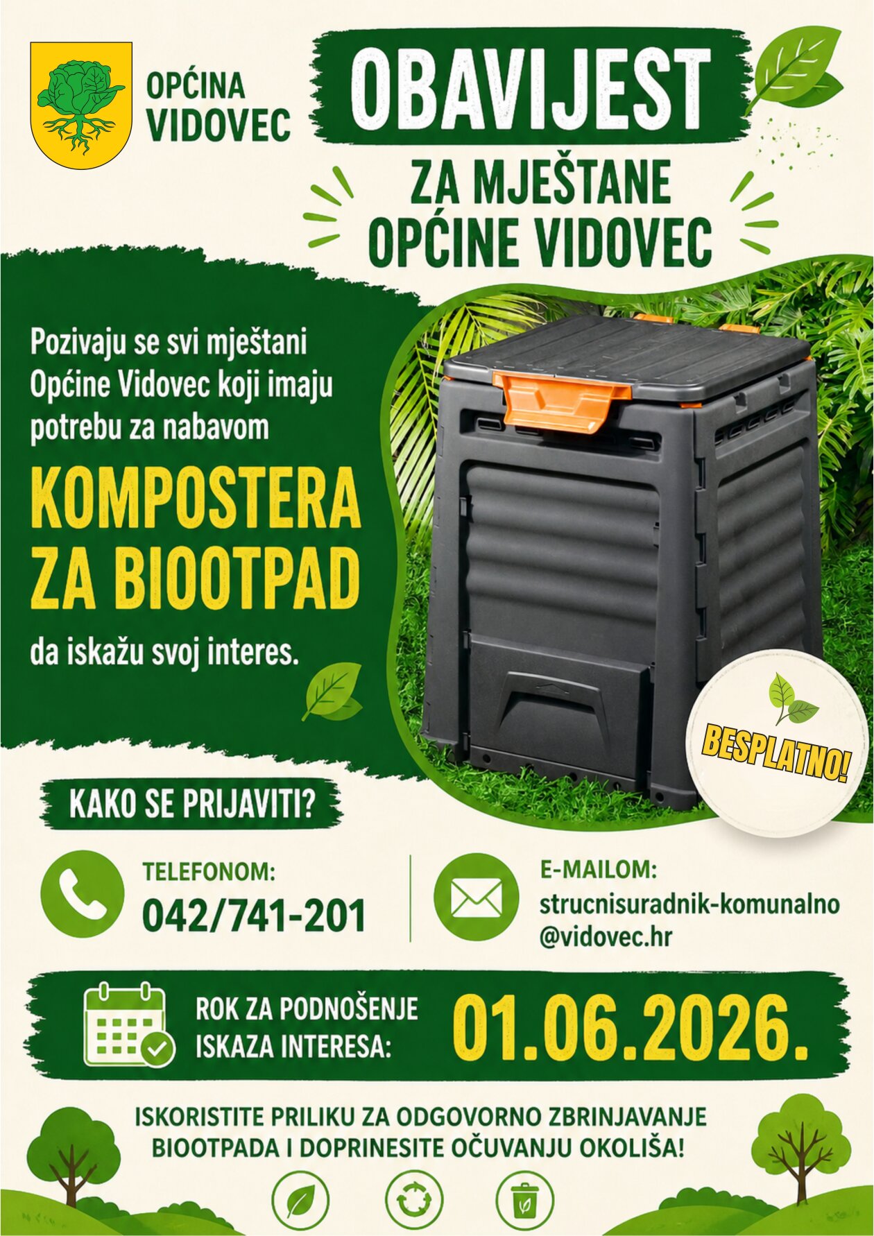 Poziv za iskaz interesa- komposteri za biootpad